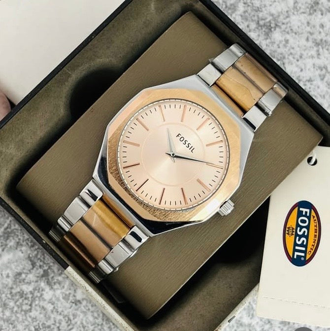 Fossil Everett – Black Dial Stainless Steel Watch ⌚